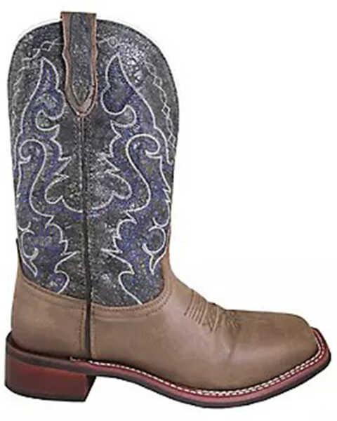 Smoky Mountain Men's Odessa Western Performance Boots - Broad Square Toe, Distressed Brown, hi-res