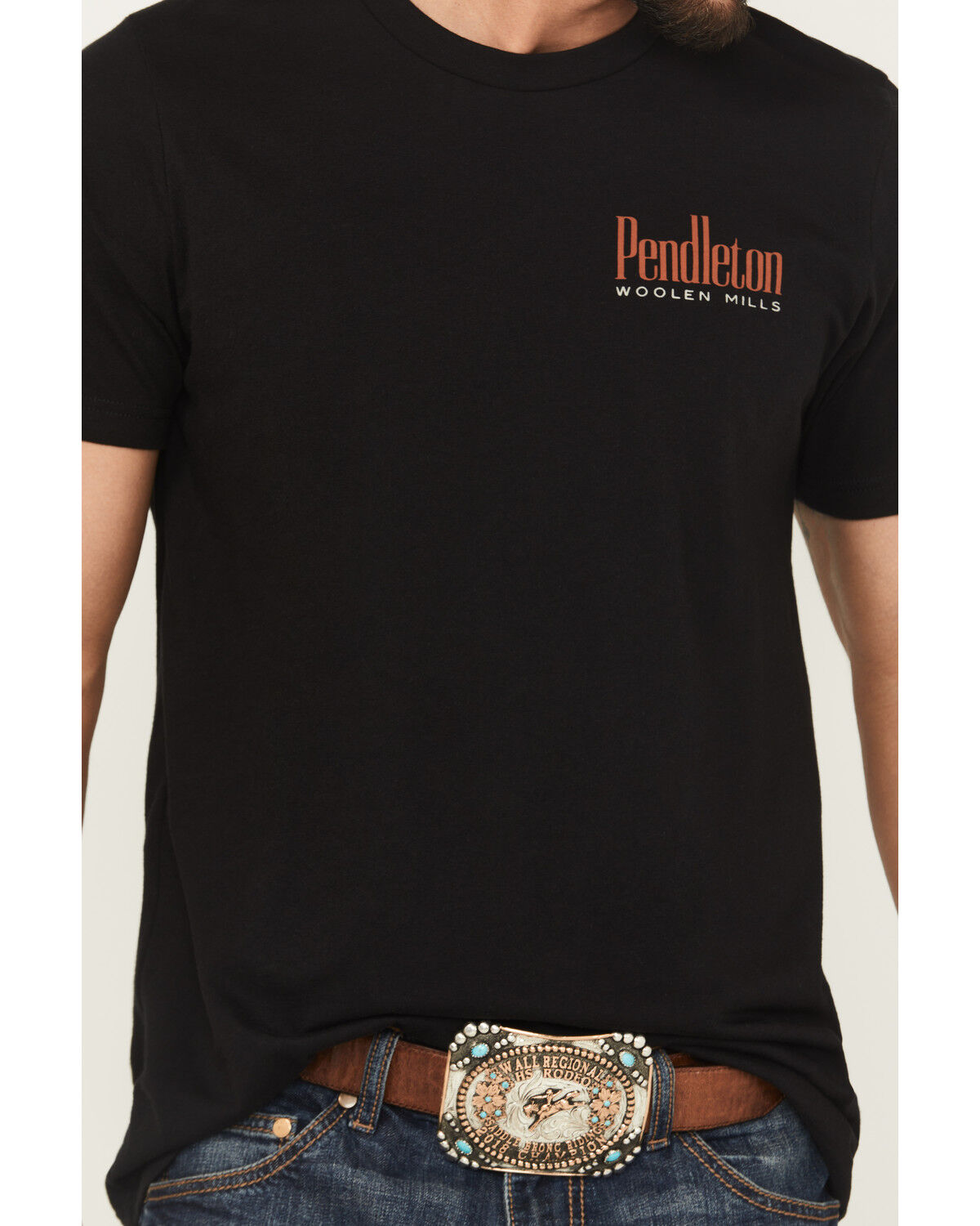 Image #3 - Pendleton Men's Boot Barn Exclusive Bison Head Short Sleeve Graphic T-Shirt, Black, hi-res