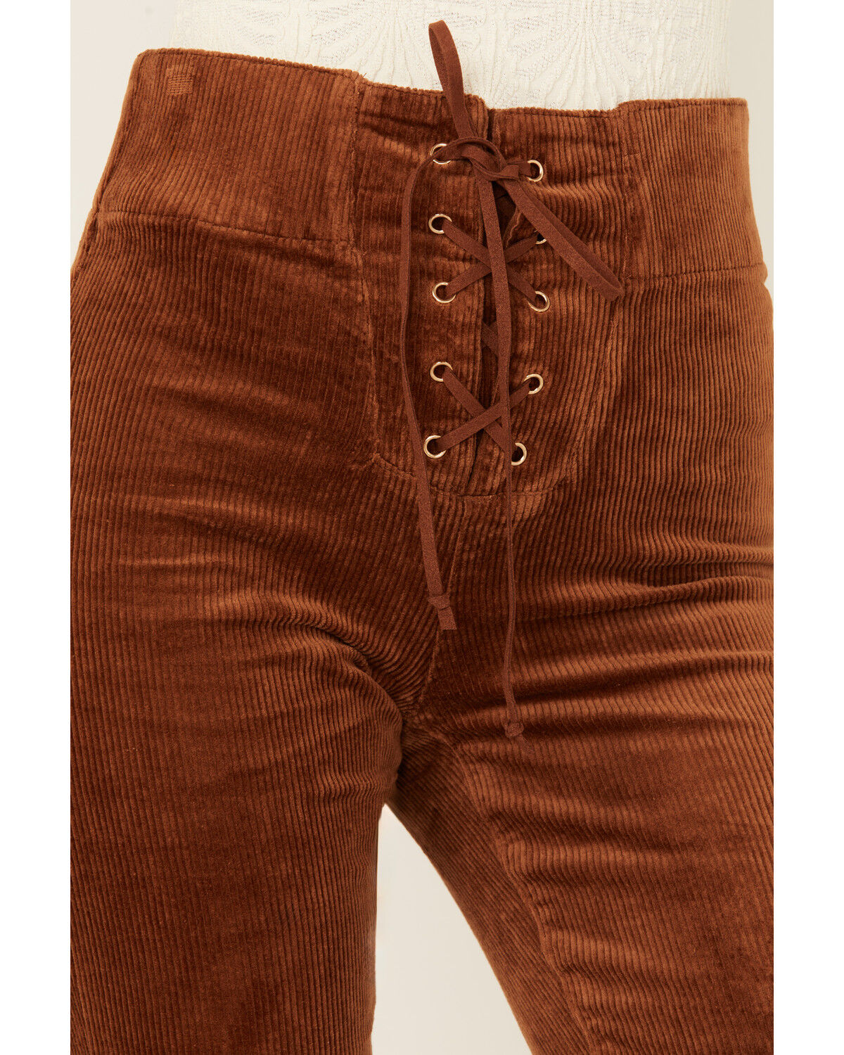 Image #2 - Show Me Your Mumu Women's Cam High Rise Corduroy Bell Bottom Pants, Brown, hi-res