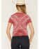 Image #4 - Blended Women's Bandana Print Short Sleeve Graphic Tee, Red, hi-res
