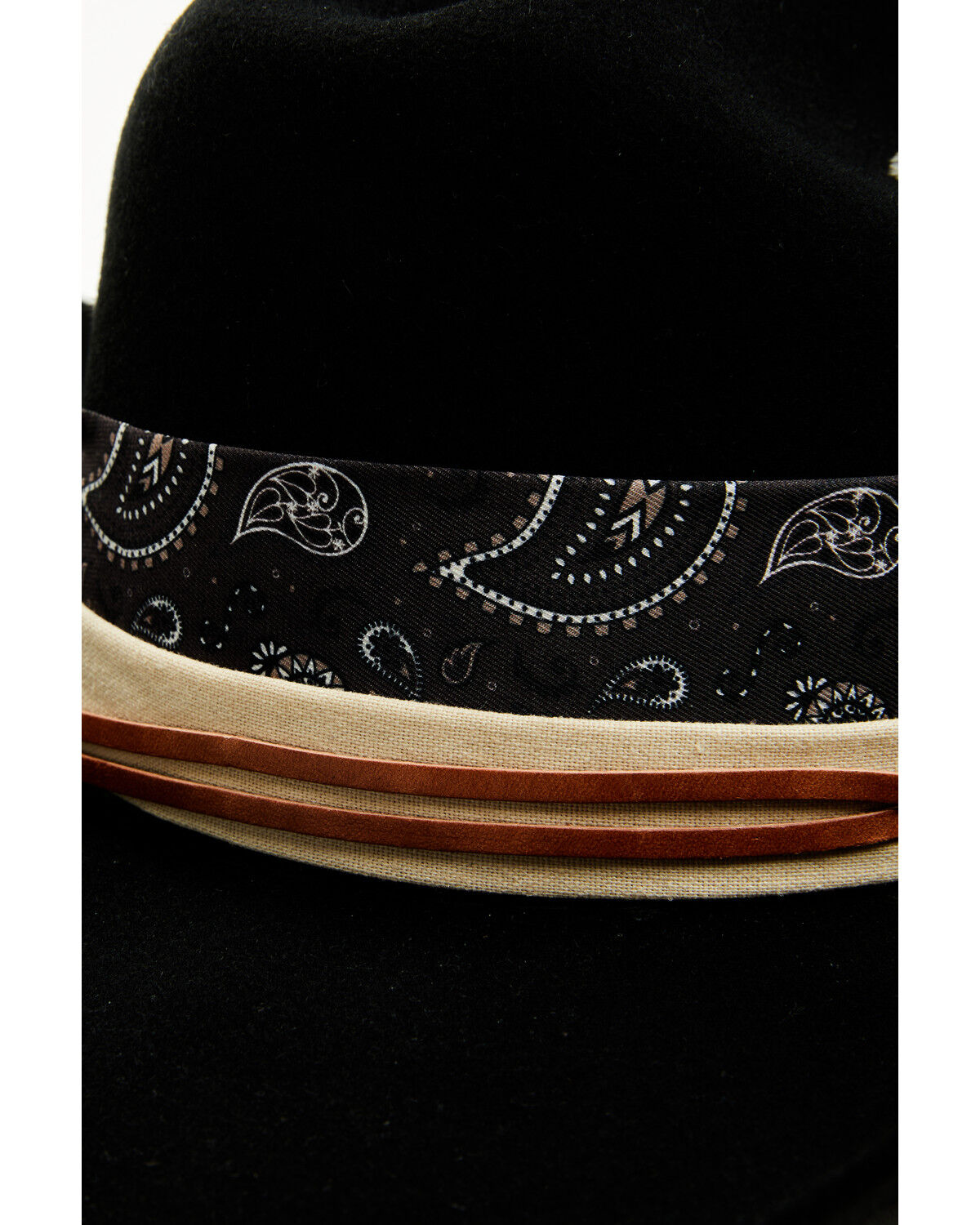 Image #5 - Boot Barn Paisley Western Hat Accessory Set, Brown, hi-res
