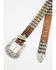 Image #2 - Shyanne Women's Embellished Croc Print Studded Leather Belt, Brown, hi-res
