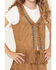Image #3 - Shyanne Girls' Embroidered Faux Suede Fringe Vest, Coffee, hi-res