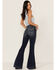 Image #3 - Shyanne Women's Dark Wash Mid Rise Embroidered Bootcut Jeans, Dark Wash, hi-res