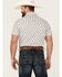 Dale Brisby Men's Taupe Southwestern Geo Print Short Sleeve Snap Western Shirt , Taupe, hi-res