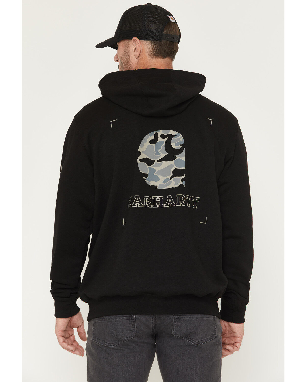 Image #1 - Carhartt Men's Loose Fit Midweight Camo Graphic Hooded Sweatshirt, Black, hi-res