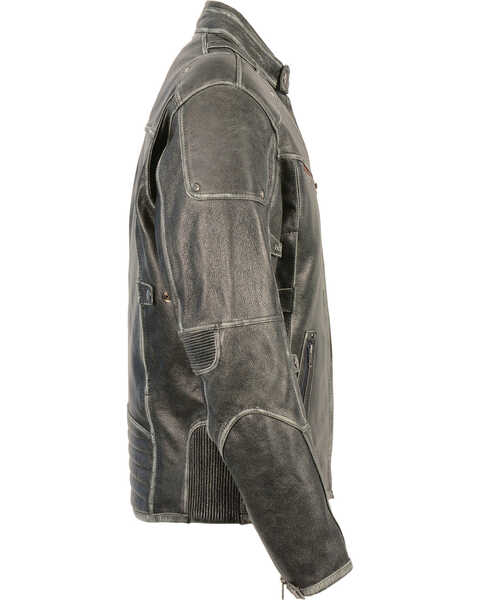 Image #2 - Milwaukee Leather Men's Vintage Distressed Triple Vented Jacket - 3X, Grey, hi-res