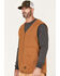 Image #2 - Hawx Men's Weathered Canvas Sherpa Lined Vest - Tall, Rust Copper, hi-res
