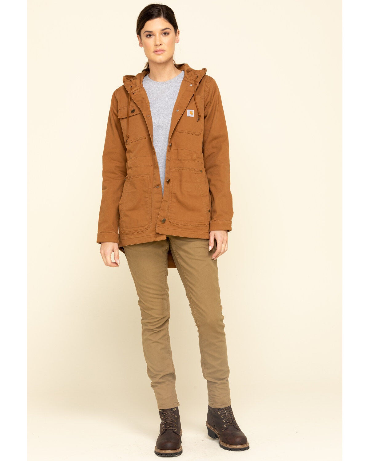 women's hooded canvas jacket