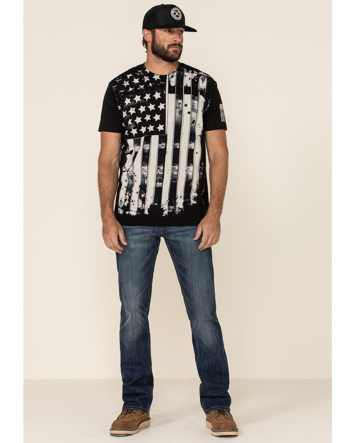 Image #2 - Brothers & Arms Men's Old Glory Flag Graphic T-Shirt, Black, hi-res