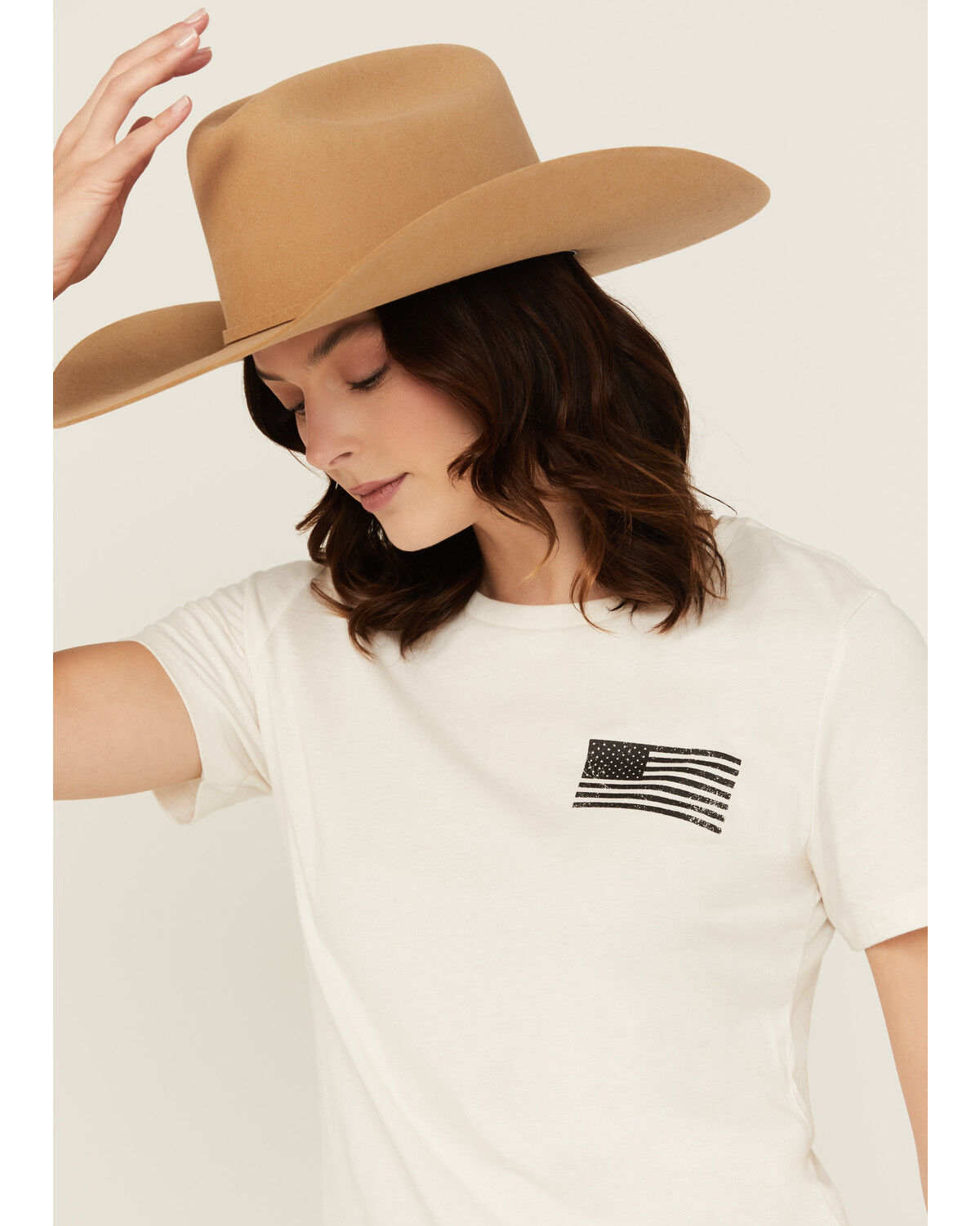 Image #2 - Boot Barn Women's An American Tradition Short Sleeve Fitted Graphic Tee, Off White, hi-res