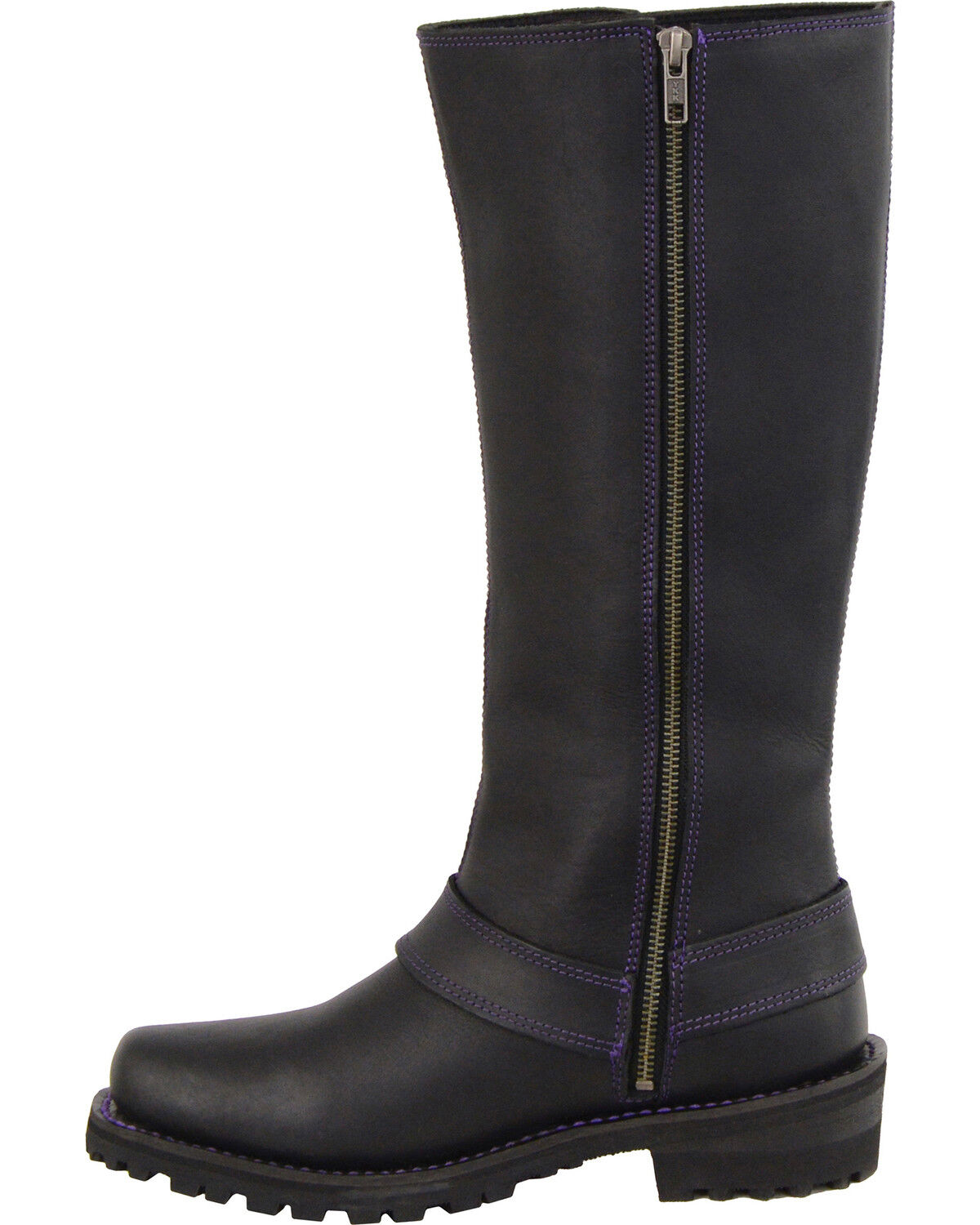 Image #2 - Milwaukee Leather Women's 14" Accent Lacing Boots - Square Toe, Black, hi-res