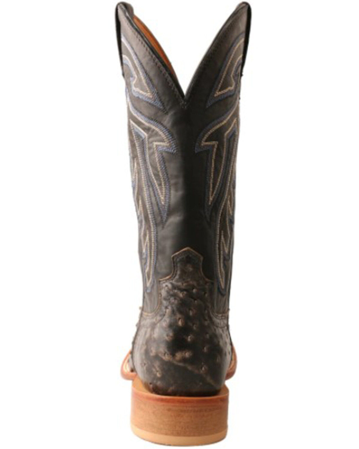 Image #5 - Twistex X Men's Ruff Stock Fill-Quill Ostrich Vamp Exotic Western Boot - Broad Square Toe, Black, hi-res