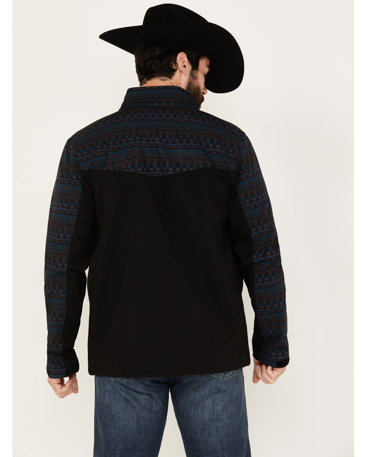 Image #4 - RANK 45® Men's Southwestern Block Print Softshell Jacket - Big, Black, hi-res