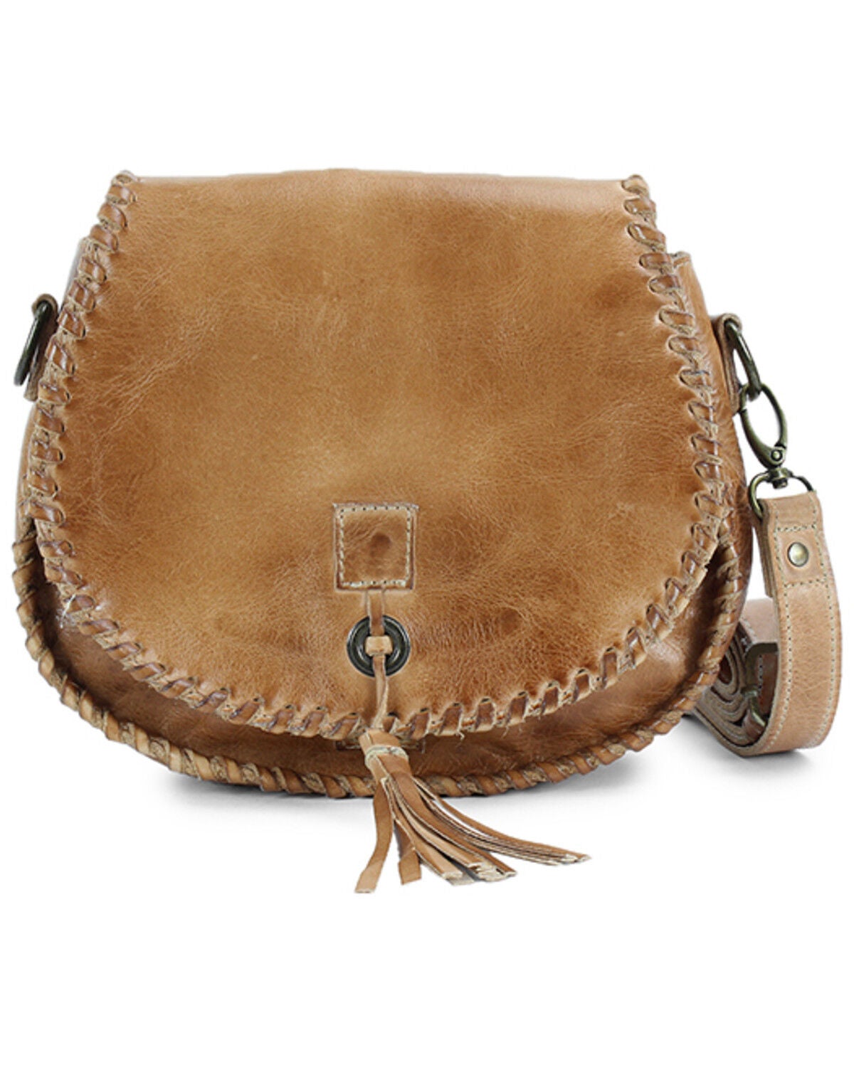 Image #1 - Bed Stu Women's Half Moon Crossbody Bag, Distressed Brown, hi-res