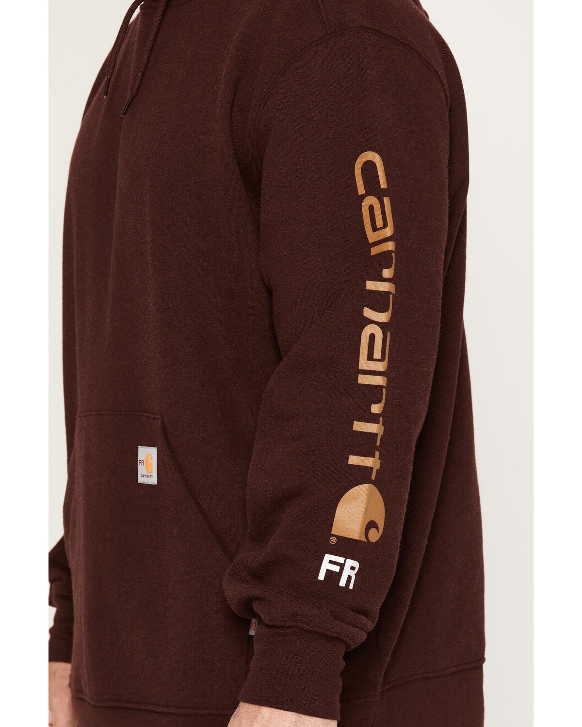 Image #3 - Carhartt Men's FR Force&reg; Midweight Logo Hooded Sweatshirt, Wine, hi-res