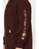 Image #3 - Carhartt Men's FR Force&reg; Midweight Logo Hooded Sweatshirt, Wine, hi-res
