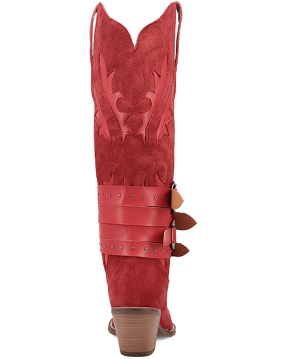 Image #5 - Dingo Women's Buck Wild Suede Tall Western Boots - Round Toe, Red, hi-res