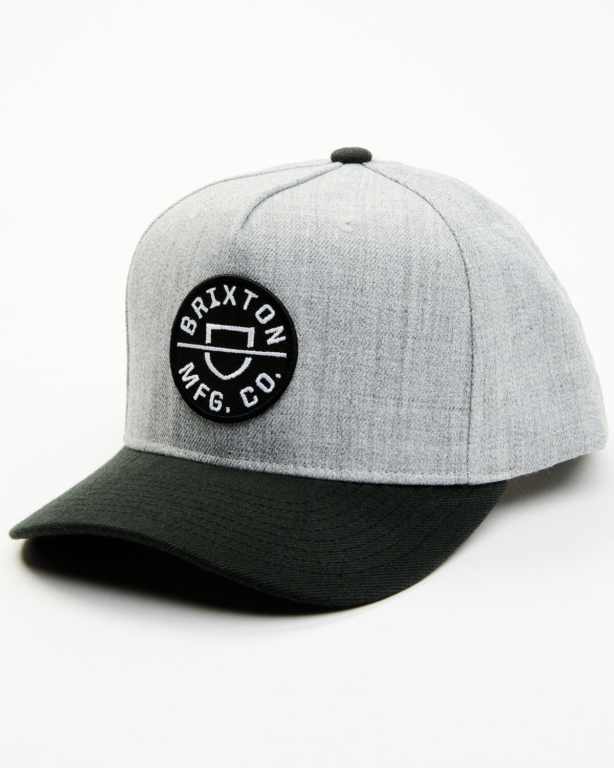 Image #1 - Brixton Men's Crest Ball Cap, Heather Grey, hi-res