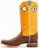 Image #3 - Justin Men's Billet Cowhide Leather Western Boots - Square Toe, Orange, hi-res