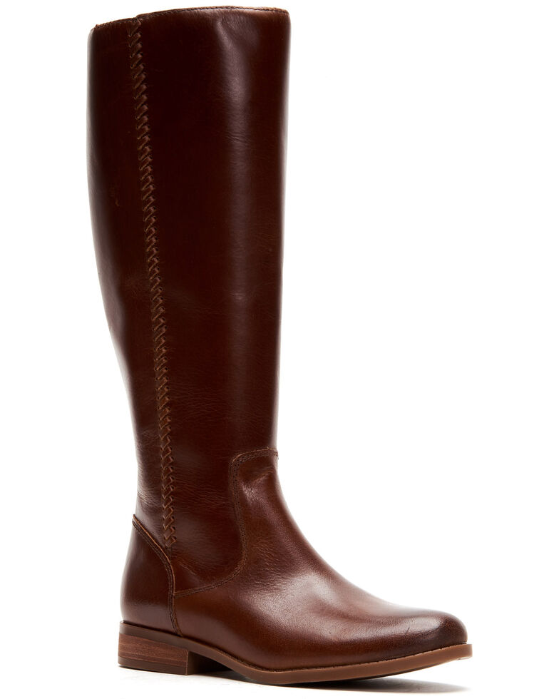 Frye & Co. Women's Cognac Jolie Braid Inside Zip Leather Western Boots ...