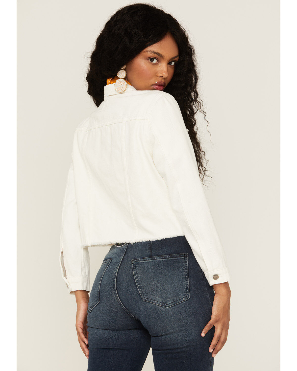 Image #4 - Velvet Heart Women's Jeanie Denim Frayed Hem Jacket, White, hi-res