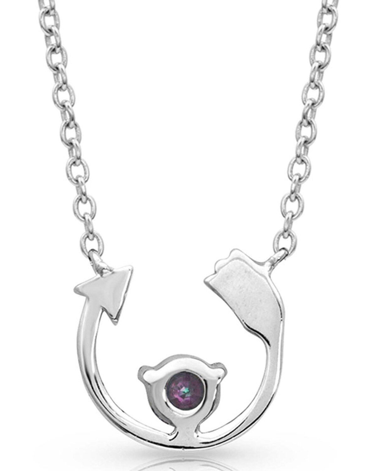 Image #2 - Montana Silversmiths Women's Northern Lights Lucky Arrow Necklace, Silver, hi-res