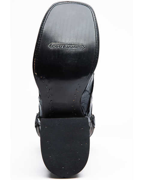Image #7 - Cody James Men's Black Flat Pirarucu Western Boots - Narrow Square Toe, , hi-res