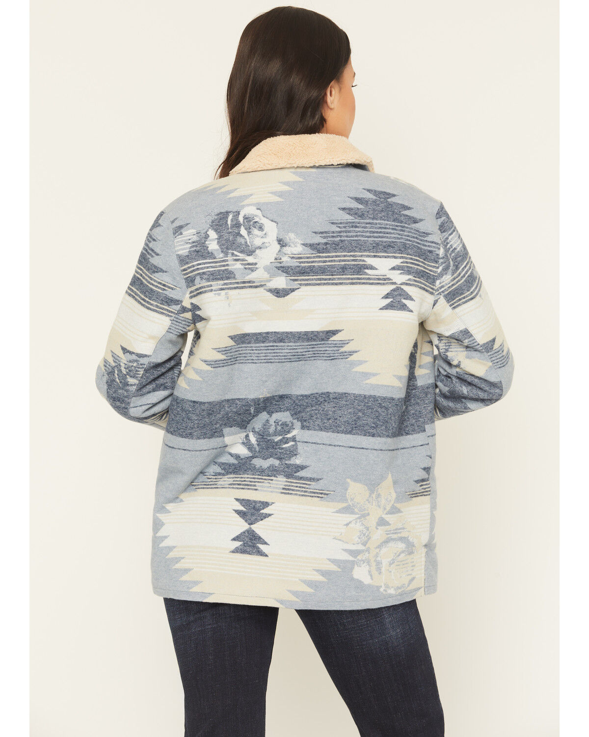Image #4 - Idyllwind Women's Bluerose Southwestern Floral Print Shera Lined Jacket, Light Blue, hi-res
