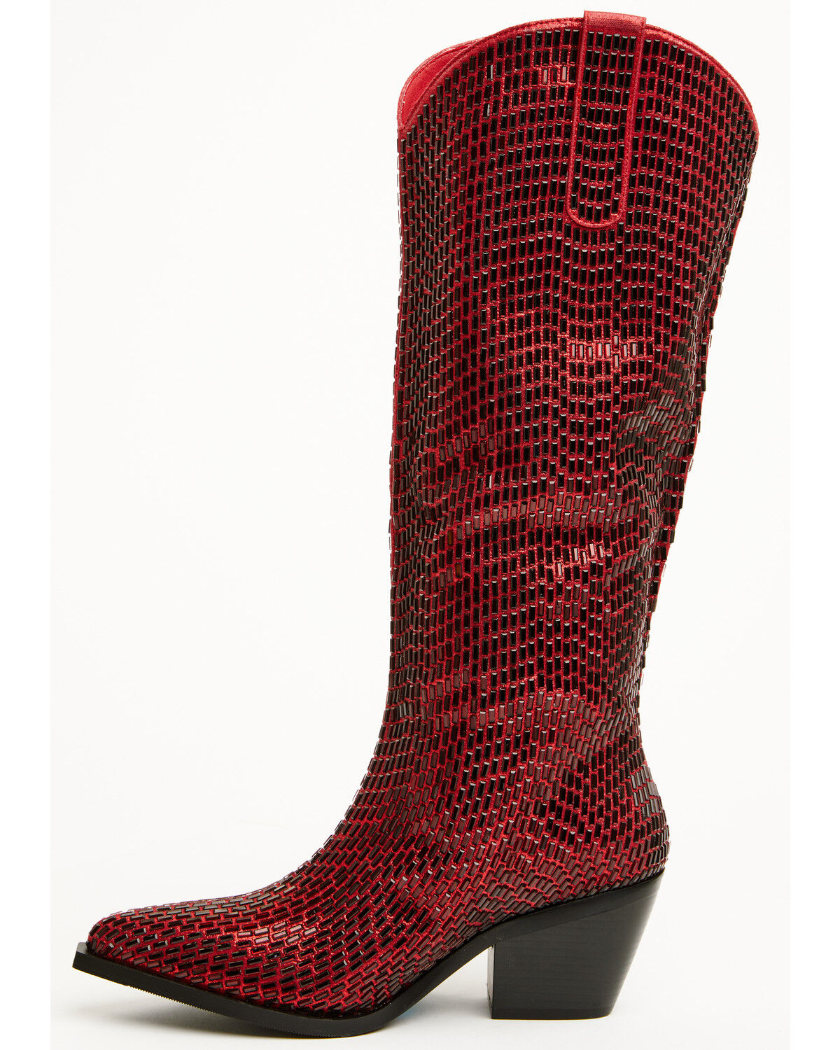 Image #3 - Azalea Wang Women's Driven Tall Western Boots - Snip Toe, Red, hi-res