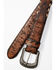Cody James Men's Lasered Floral Pattern Cream Lace Leather Belt , Brown, hi-res