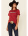 Wrangler Women's Americana Logo Short Sleeve Tee , Red, hi-res
