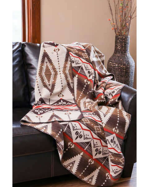 Carstens Home Pecos Trails Southwestern Throw Blanket, Brown, hi-res