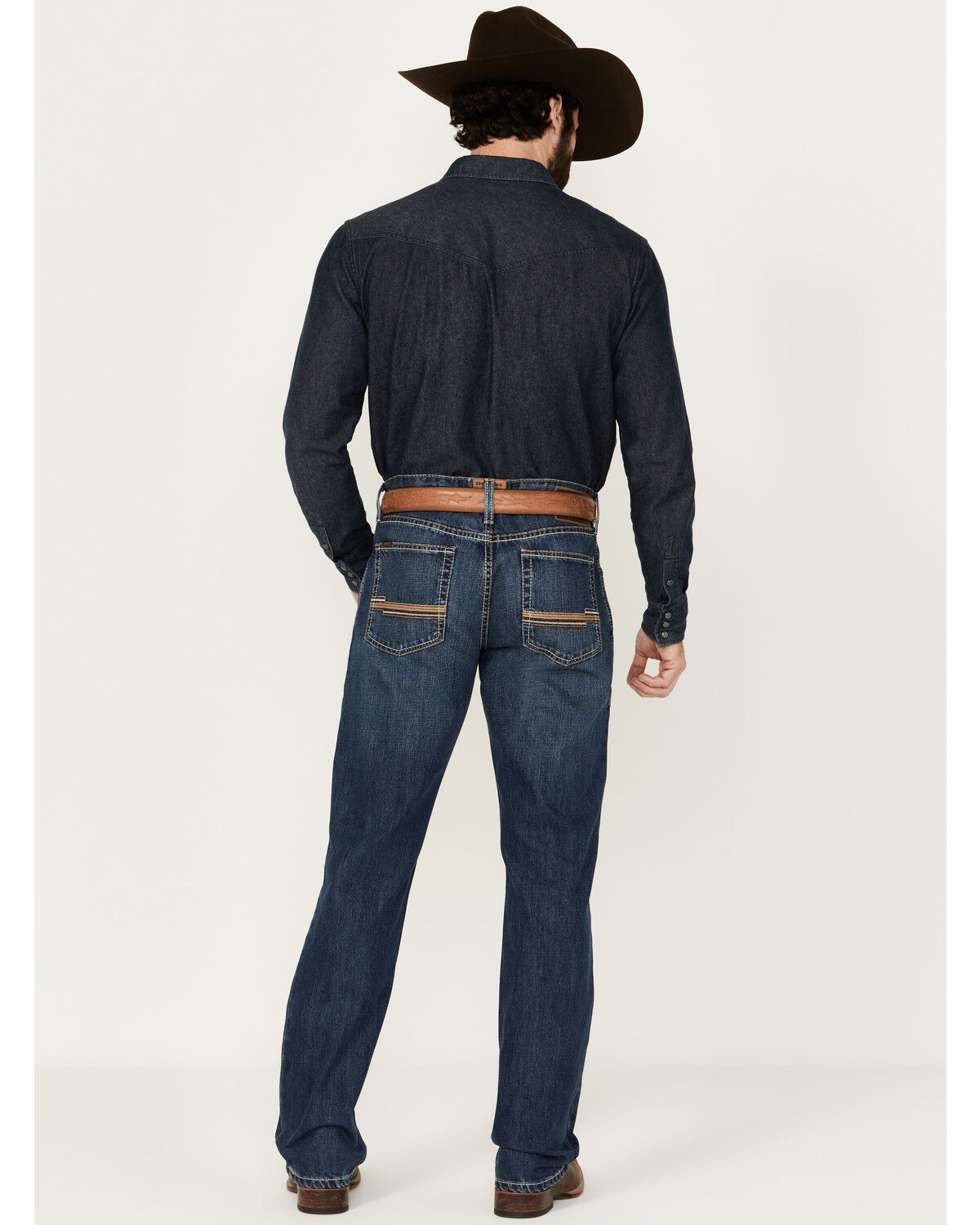 Image #3 - Ariat Men's Boot Barn Exclusive M4 Newton Phillip Medium Wash Relaxed Straight Stretch Denim Jeans, Medium Wash, hi-res