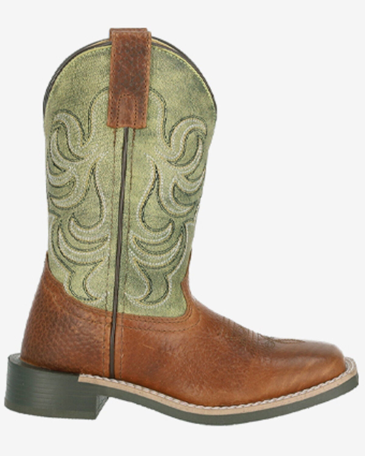 Image #2 - Smoky Mountain Boys' Grant Performance Western Boots - Broad Square Toe, Green, hi-res