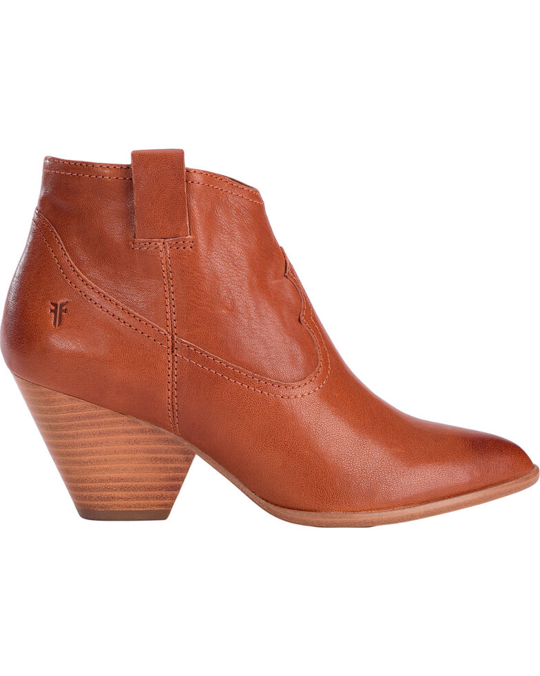 Frye Women S Cognac Reina Leather Booties Pointed Toe Boot Barn