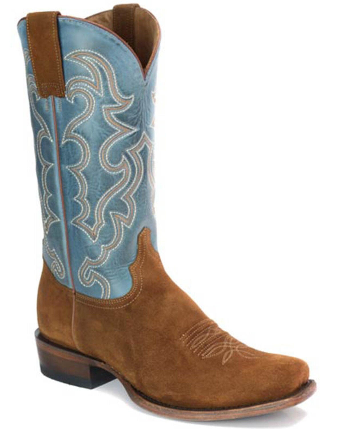 Stetson Men's Western Suede Tall Western Boots - Square Toe, Brown, hi-res