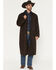 Image #1 - Blue Ranchwear Men's Briscoe Waxed Canvas Duster Western Overcoat, Dark Brown, hi-res