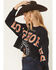 Image #2 - Gameday Women's UT Split Long Sleeve Cropped Graphic Tee, Black, hi-res