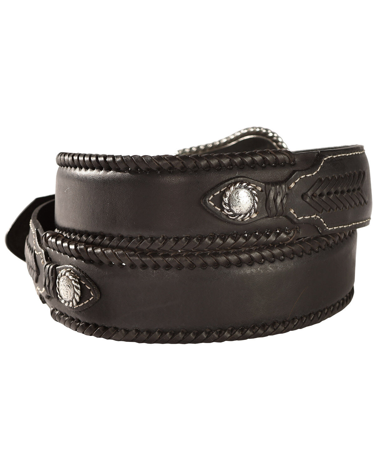 Product Name:  Nocona Men's Top Hand Lace Edge Concho Western Belt