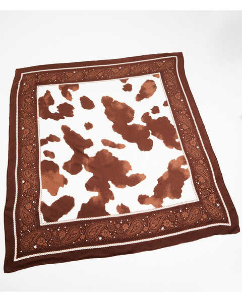 Idyllwind Women's Spotted Cow Bandana, Brown, hi-res