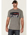 Image #1 - Flag & Anthem Men's Gray Flag Short Sleeve Graphic T-Shirt, Grey, hi-res