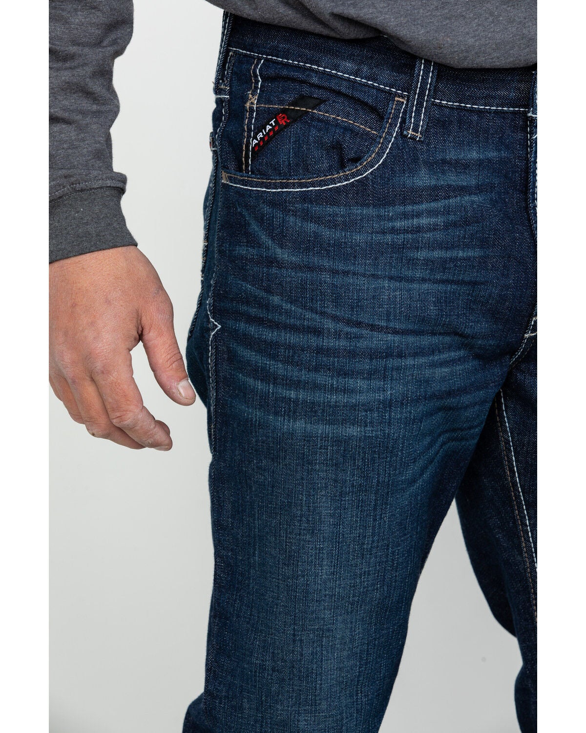 Image #2 - Ariat Men's FR M4 Durastretch Lineup Straight Work Jeans, Blue, hi-res