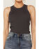 Panhandle Women's Solid Ribbed Bodycon Tank, Black, hi-res