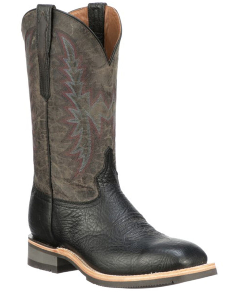 Lucchese Men's Anthracite Black Western Boots - Square Toe, Black, hi-res