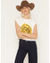 Image #1 - People of Leisure Women's Riley Green Logo Graphic Muscle Tee, White, hi-res