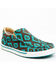 Image #1 - Twisted X Women's Southwestern Pattern Casual Kicks Slip-On Shoes - Moc Toe, Chocolate/turquoise, hi-res