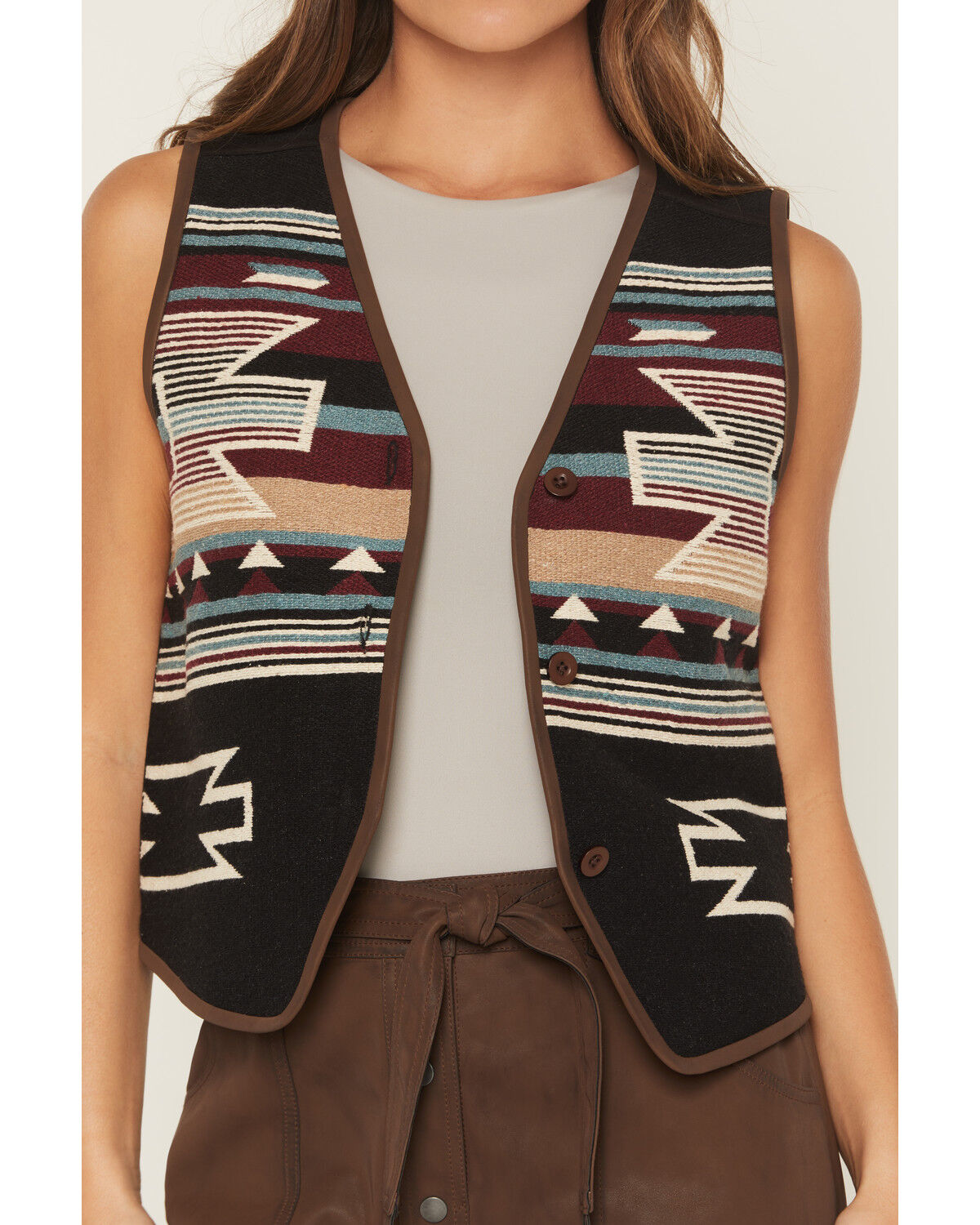 Product Name:  Shyanne Women's Simon Southwestern Print Reversible Button-Down Vest