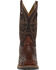Image #3 - Double H Men's Croc Print Roper Work Boots - Steel Toe, Brown, hi-res