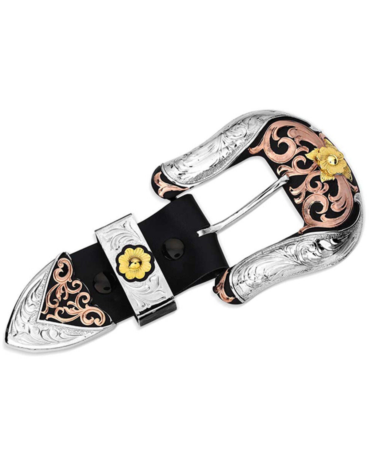 Montana Silversmiths Cowboy Classic 3 Piece Belt Buckle Set, Silver, hi-res